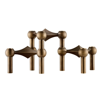 STOFF Nagel Lysestage (3 stk.) - Bronzed Brass